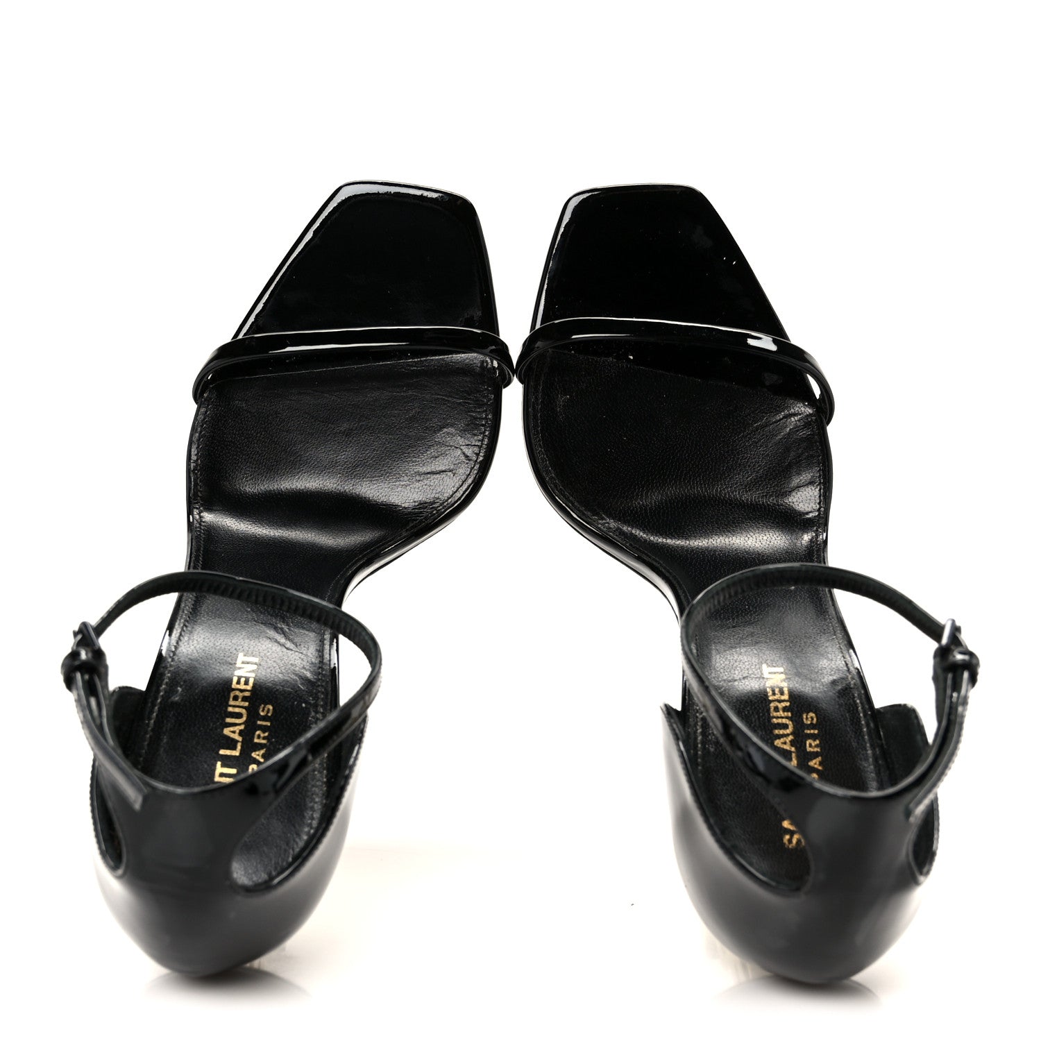 Saint Laurent Patent Calfskin Opyum 110 Sandals 40 Black Gold 2 of 10