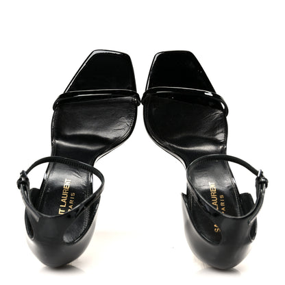 Saint Laurent Patent Calfskin Opyum 110 Sandals 40 Black Gold 2 of 10