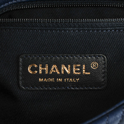 Chanel Lambskin Chevron Quilted Small Flap Navy Blue 6 of 8