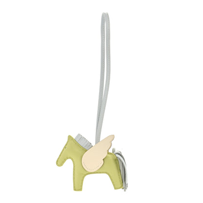 Hermes Milo Lambskin Grigri Rodeo Pegase Horse Bag Charm PM Jaune Bourgeon Bleu Brume Nata 1 of 3