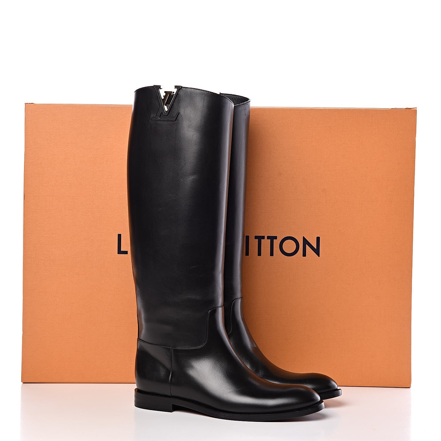 Louis Vuitton Heritage Flat High Boots 37 Black 9 of 9