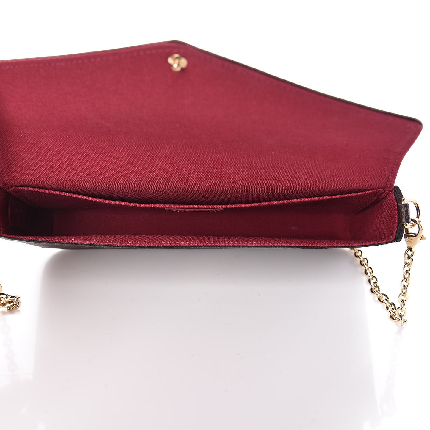 Monogram Pochette Felicie Chain Wallet Fuchsia