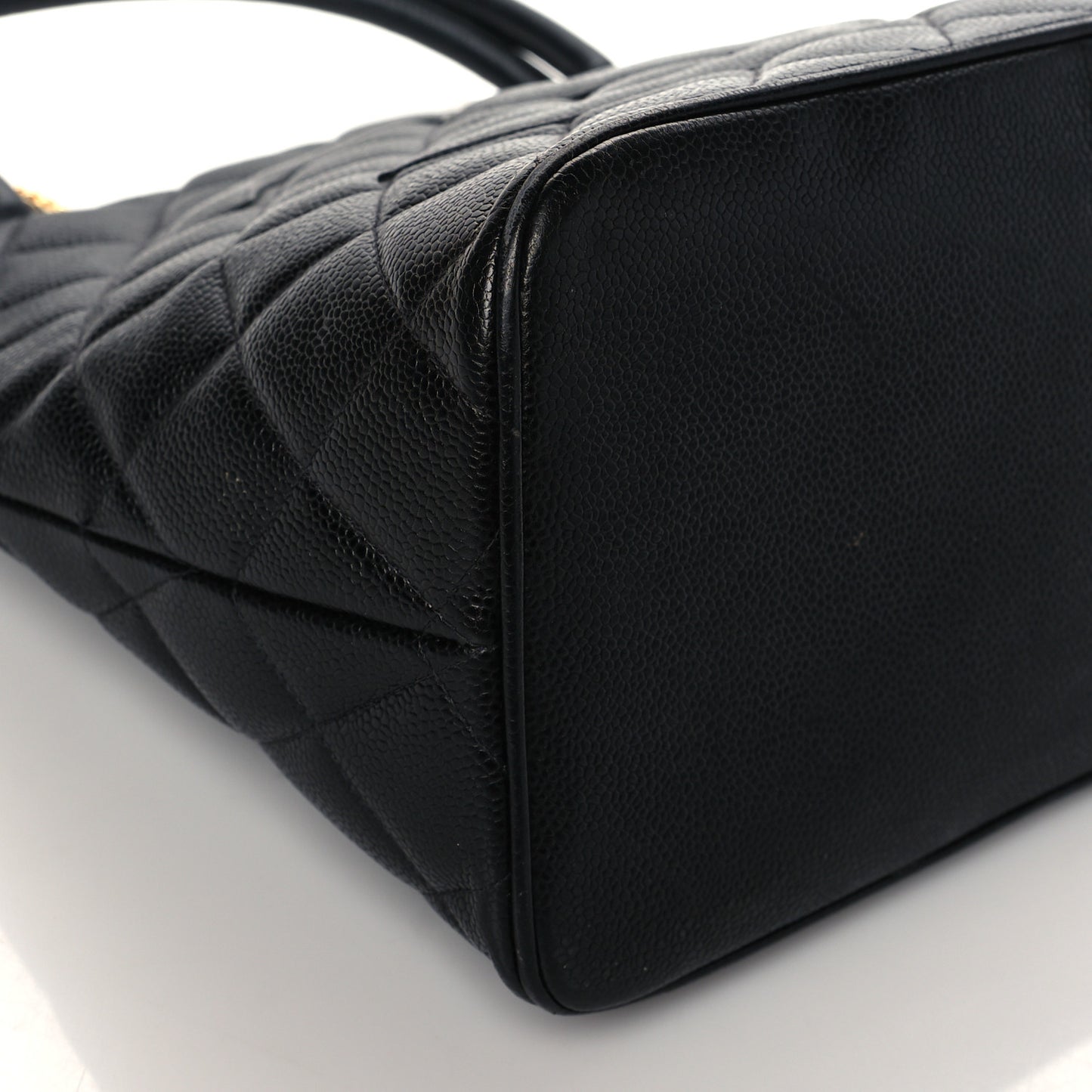 Caviar Quilted Medallion Tote Black