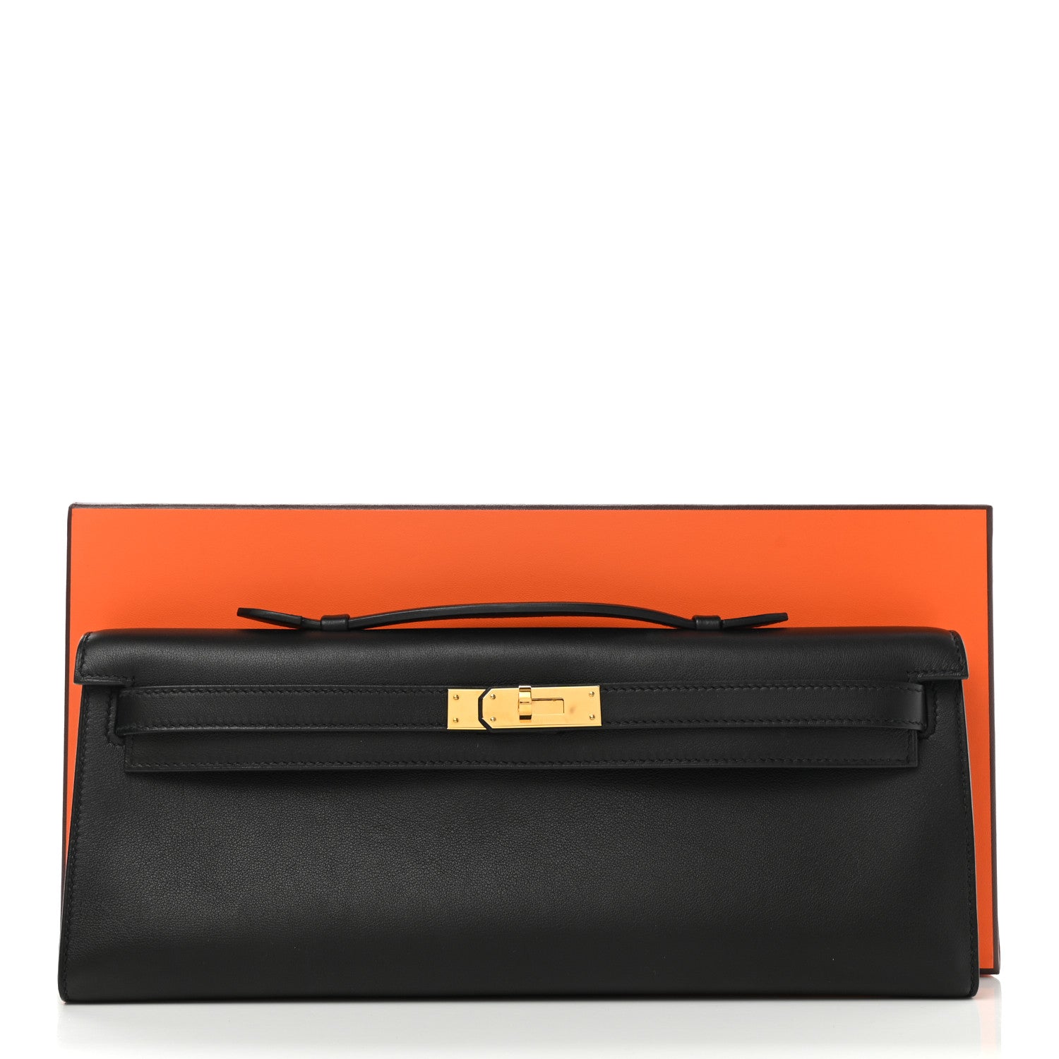 Hermes Swift Kelly Cut Clutch Pochette Black 9 of 9