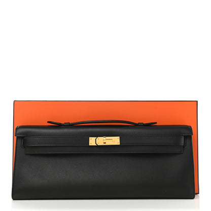 Hermes Swift Kelly Cut Clutch Pochette Black 9 of 9