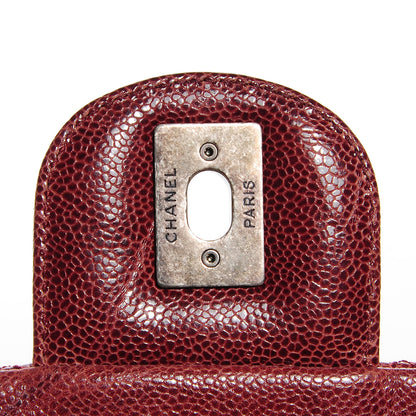 Chanel Grained Calfskin Maxi Elastic Flap Burgundy 6 of 8