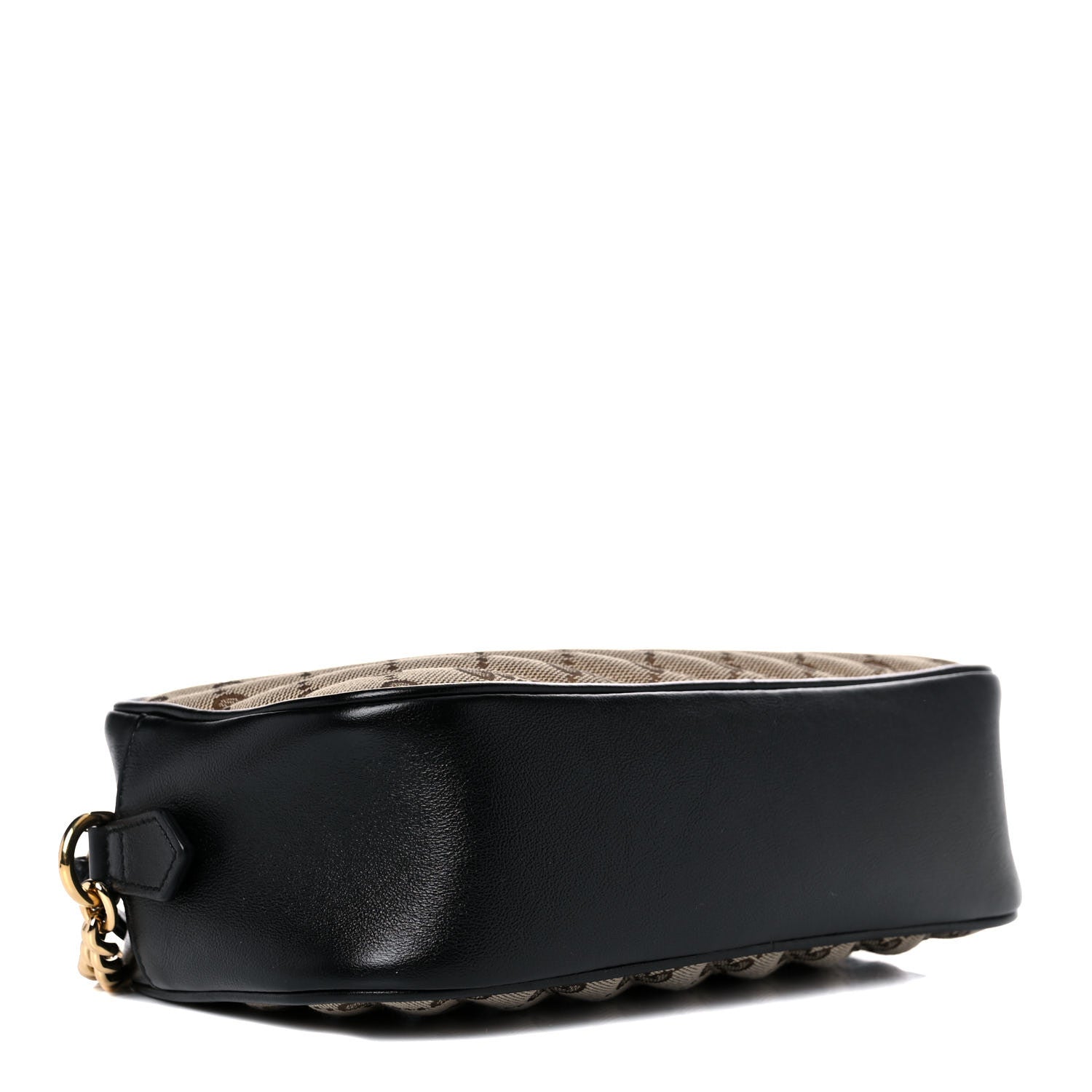 Gucci Monogram Matelasse Diagonal Small GG Marmont Chain Shoulder Bag Beige Black 4 of 15