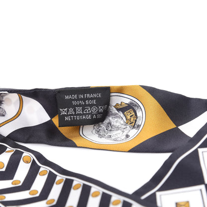 Hermes Silk Colliers Et Chiens Twilly Black Gold White 2 of 4