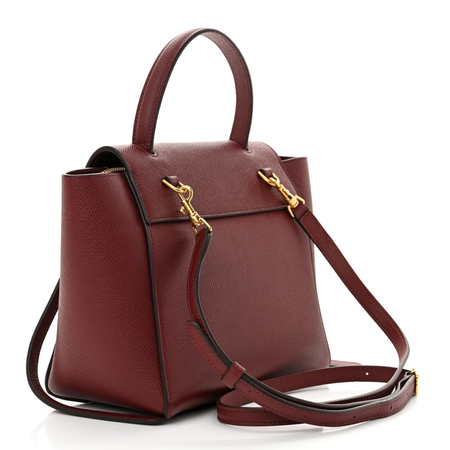 Celine Grained Calfskin Nano Belt Bag Burgundy 3 of 10
