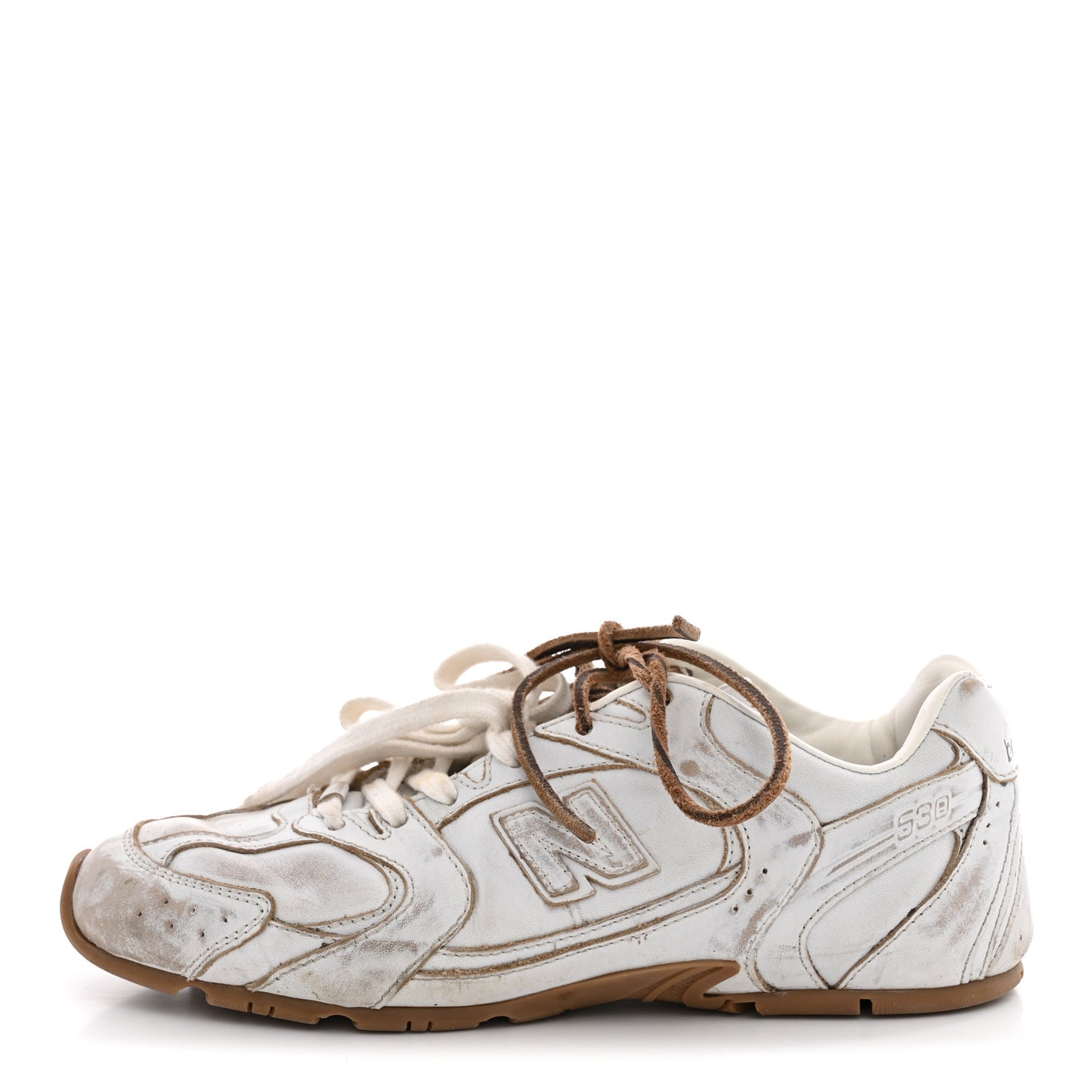 X NEW BALANCE Bleached Calfskin 530 SL Sneakers 39 White