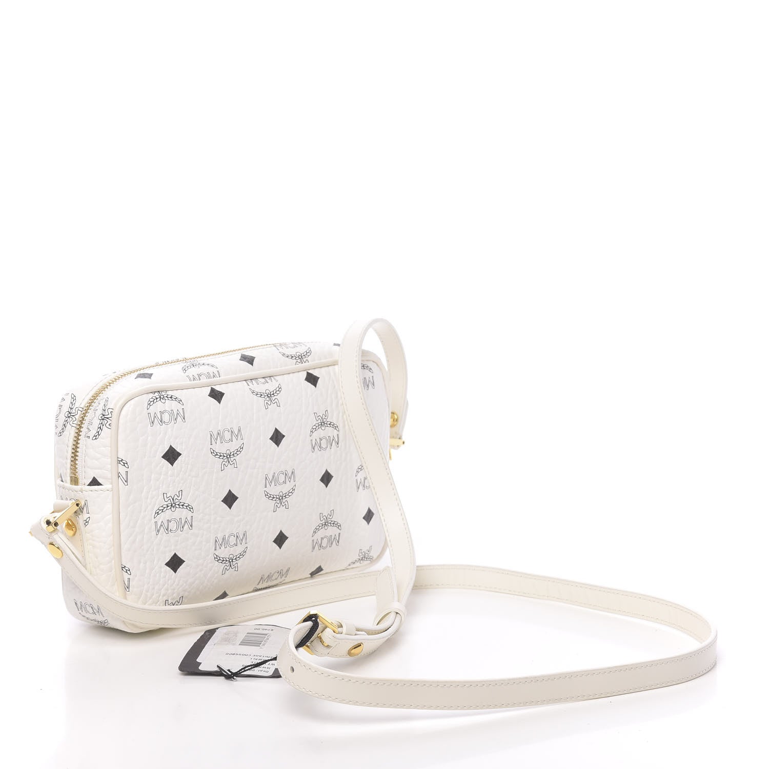 MCM Visetos Small Heritage Line Camera Crossbody Bag White 3 of 9
