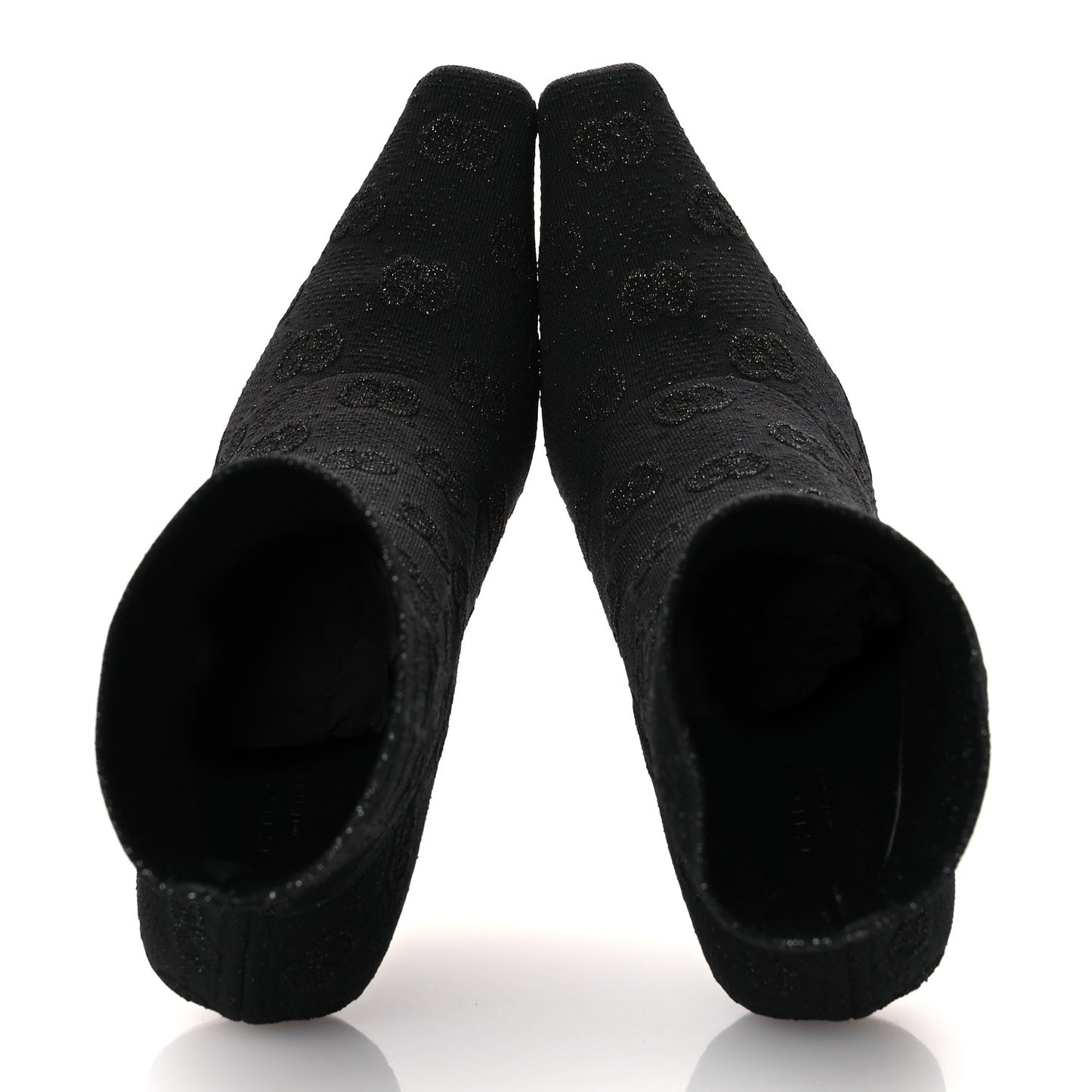 Technical Jersey Knit GG Monogram Square G 75mm Ankle Boots 39 Black Gray
