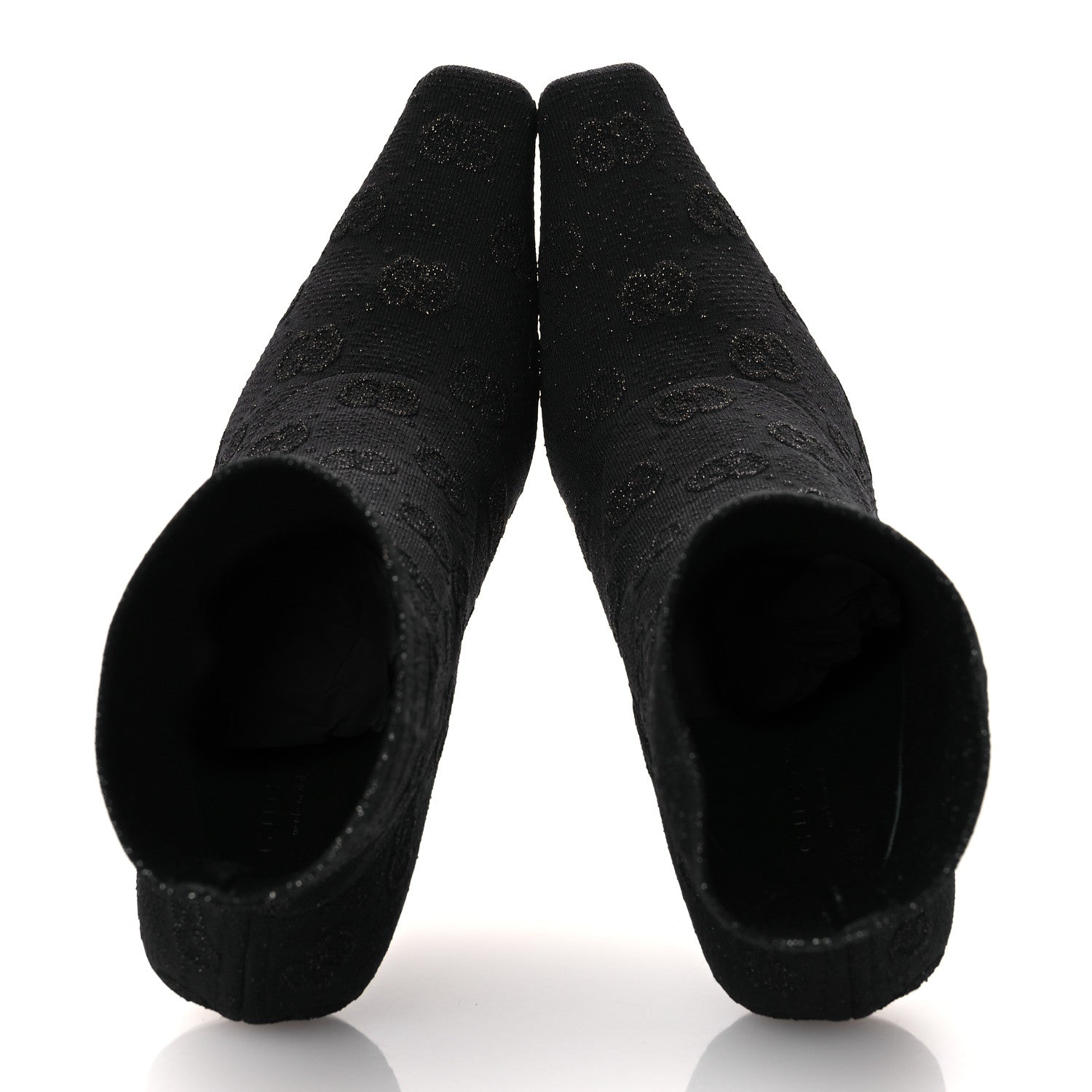 Gucci Technical Jersey Knit GG Monogram Square G 75mm Ankle Boots 39 Black Gray 2 of 10