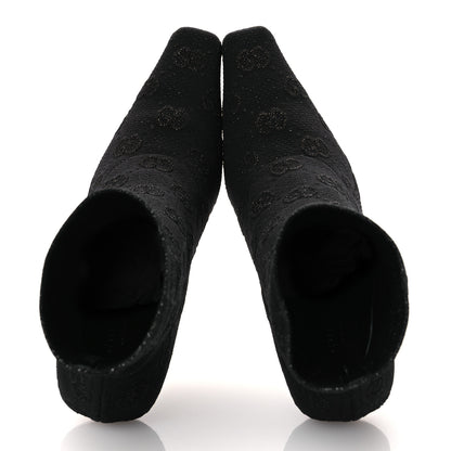 Gucci Technical Jersey Knit GG Monogram Square G 75mm Ankle Boots 39 Black Gray 2 of 10