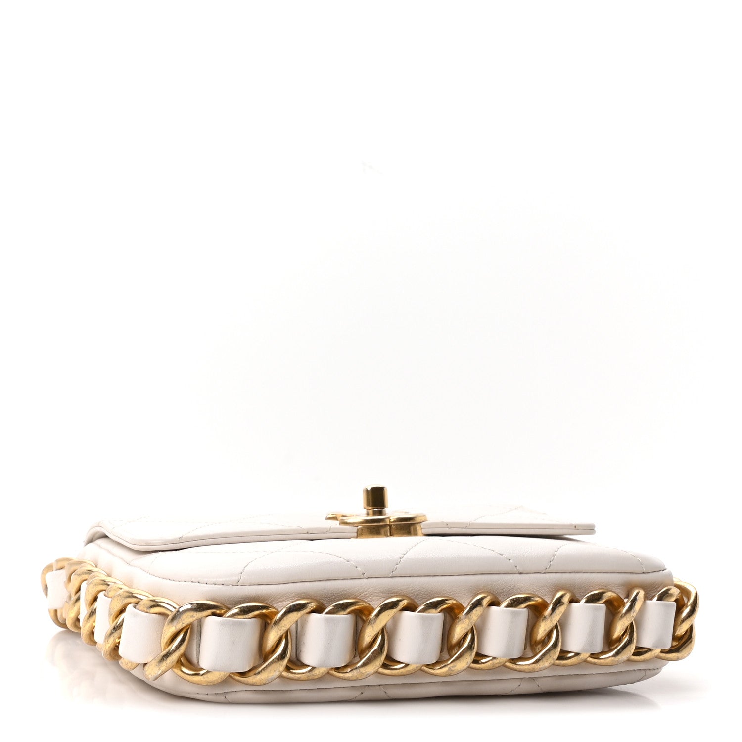 Chanel Calfskin Quilted Small Framing Chain Flap Bag White 4 of 10