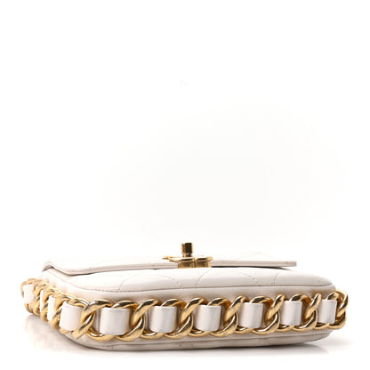 Chanel Calfskin Quilted Small Framing Chain Flap Bag White 4 of 10