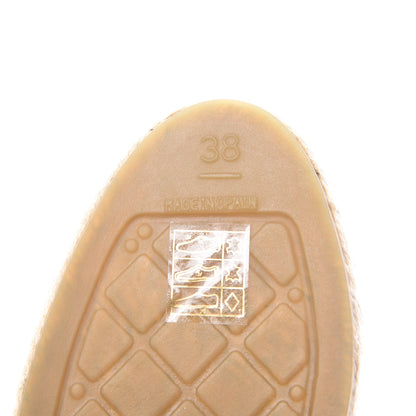 Chanel Lambskin CC Espadrilles 38 Beige Black 9 of 10