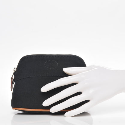 Hermes Cotton Canvas Bolide Travel Cosmetic Pouch Black 2 of 9