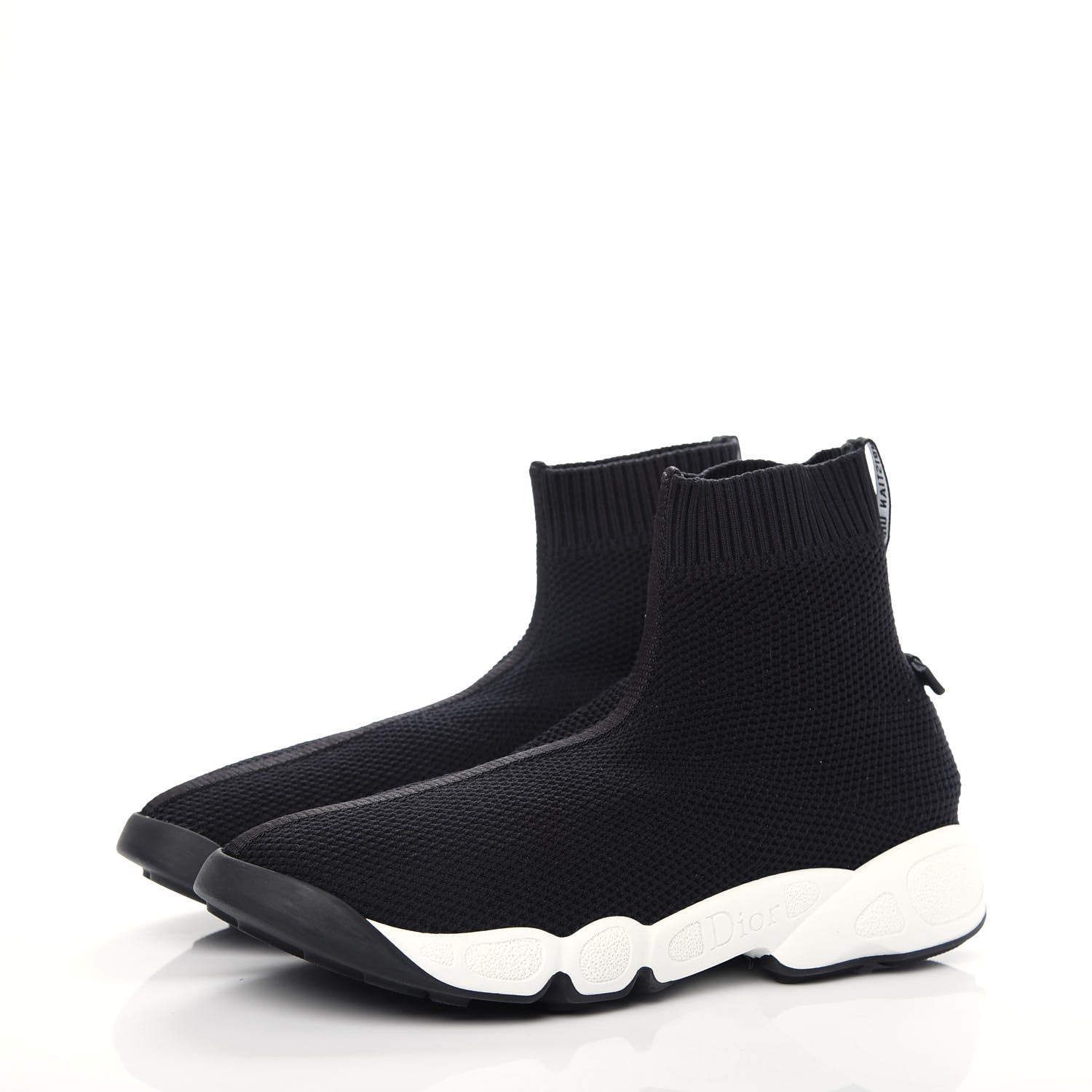 Christian Dior Technical Knit F. Two Point Zero High Top Sneakers 36 Black 3 of 9