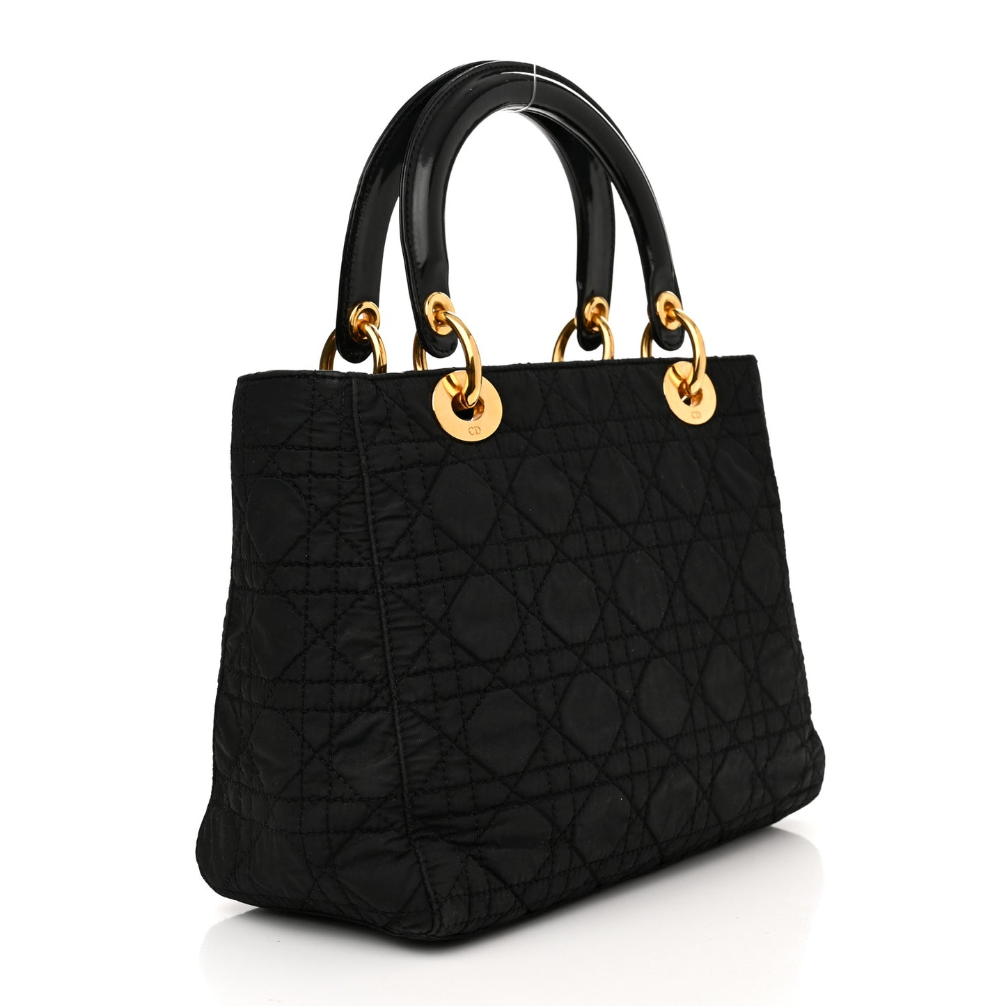 Nylon Cannage Medium Lady Dior Black