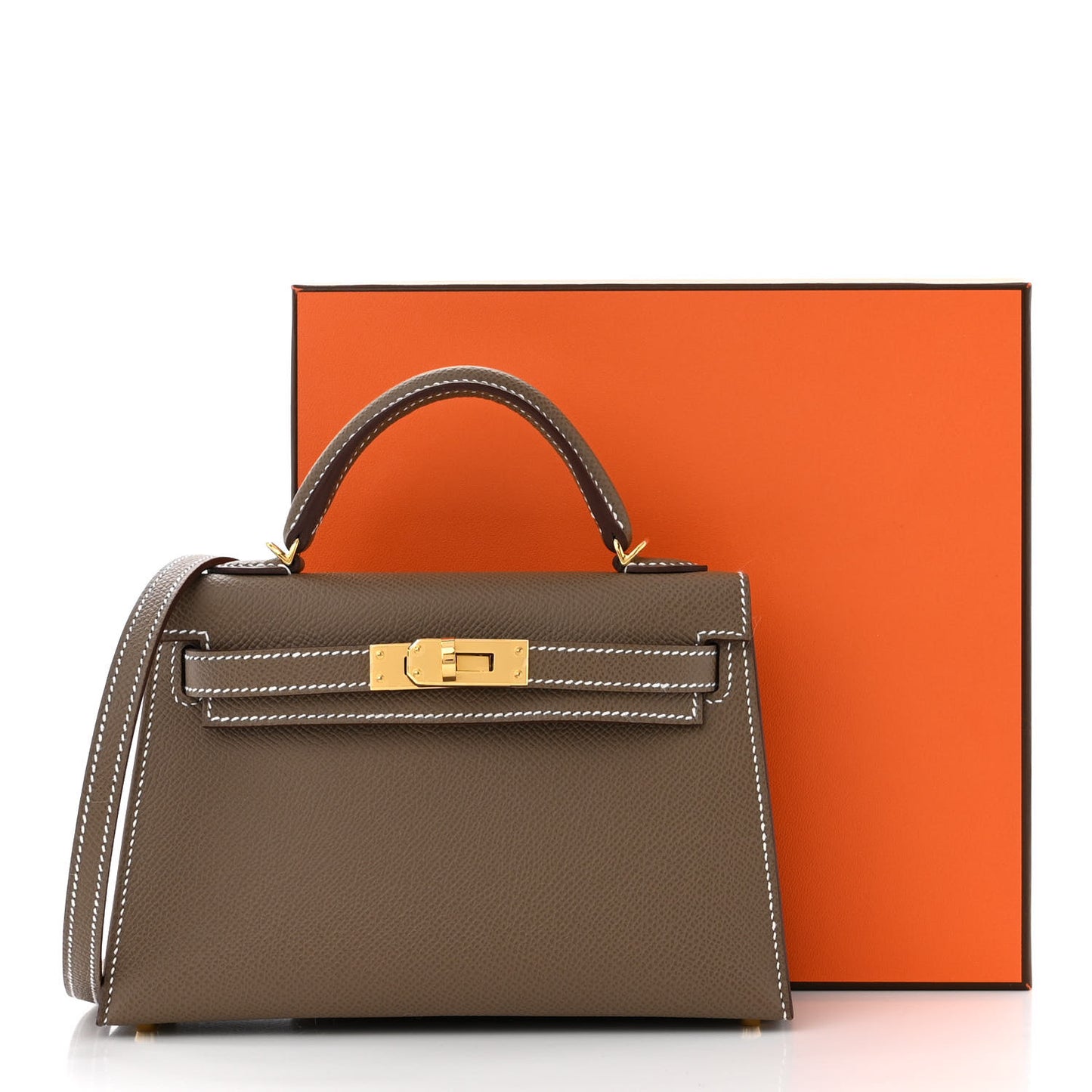 Epsom Mini Kelly Sellier 20 Etoupe