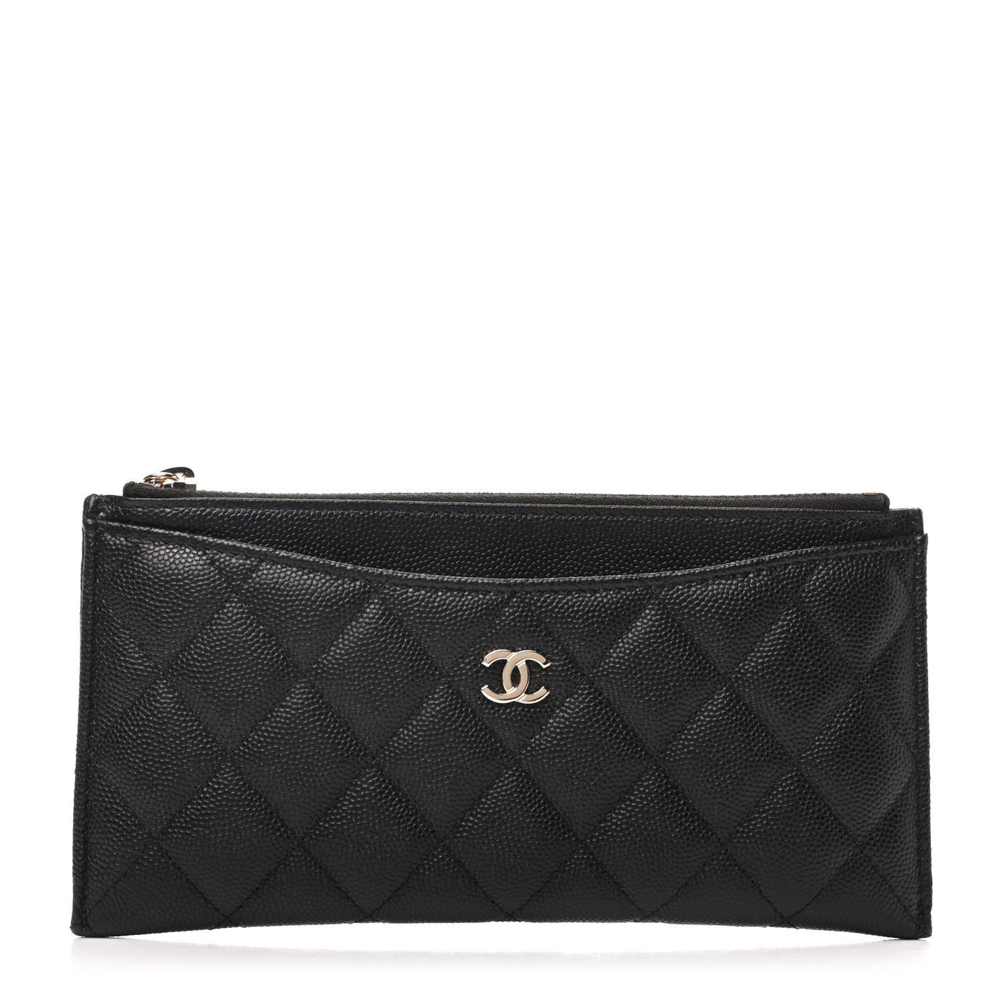 Caviar Quilted Classic Zip Pouch Black