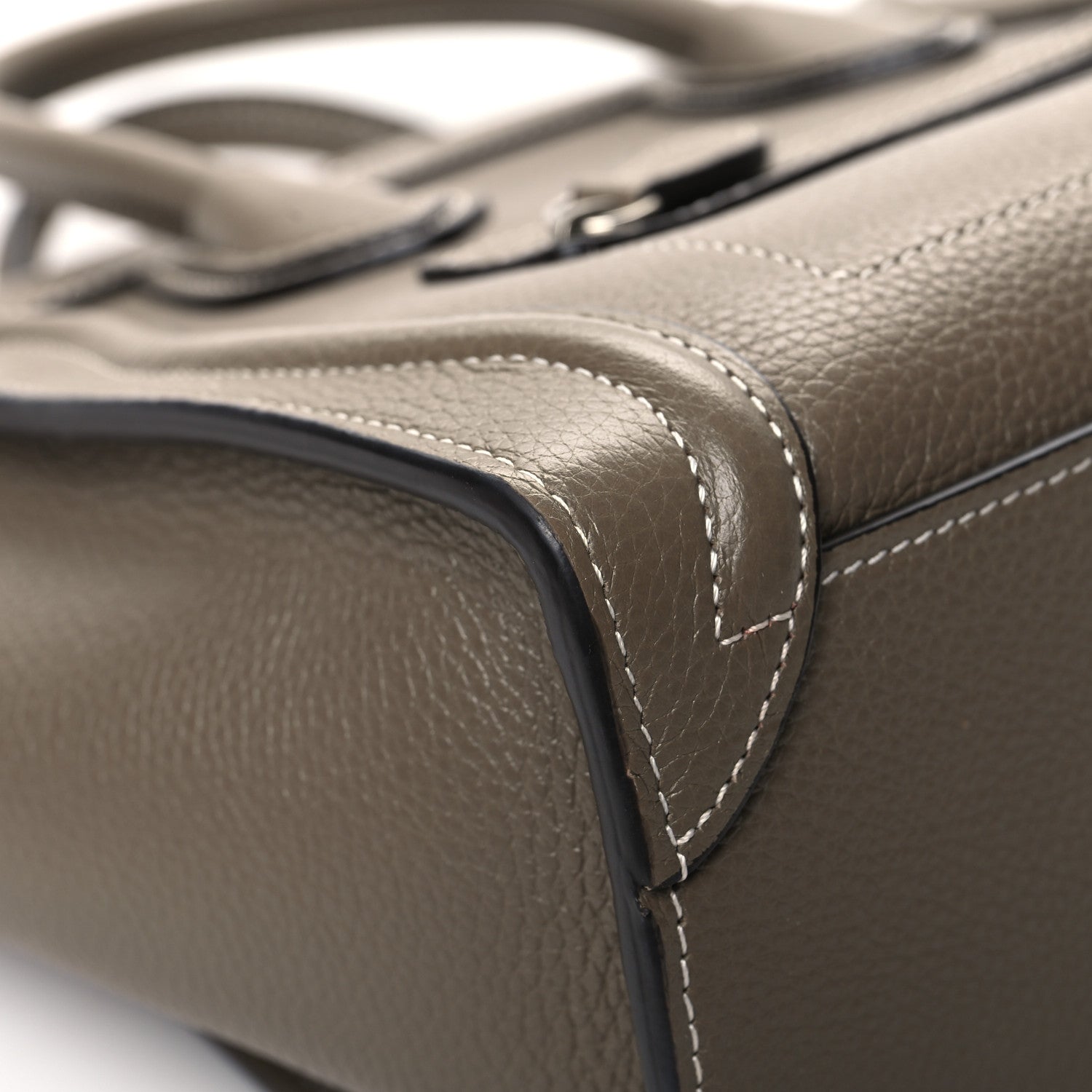 Celine Drummed Calfskin Nano Luggage Souris 10 of 13