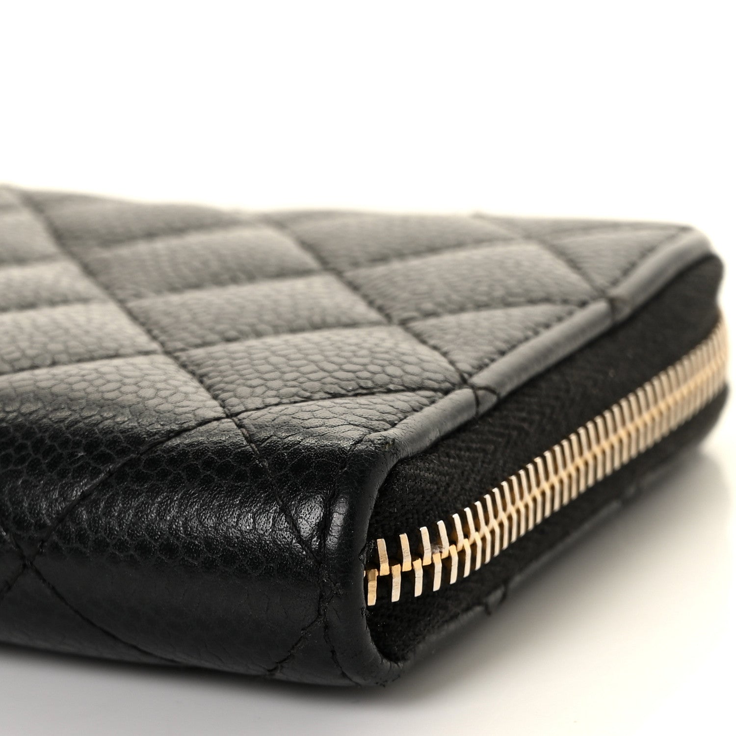 Chanel Caviar Quilted Large Gusset Zip Around Wallet Black 9 of 11