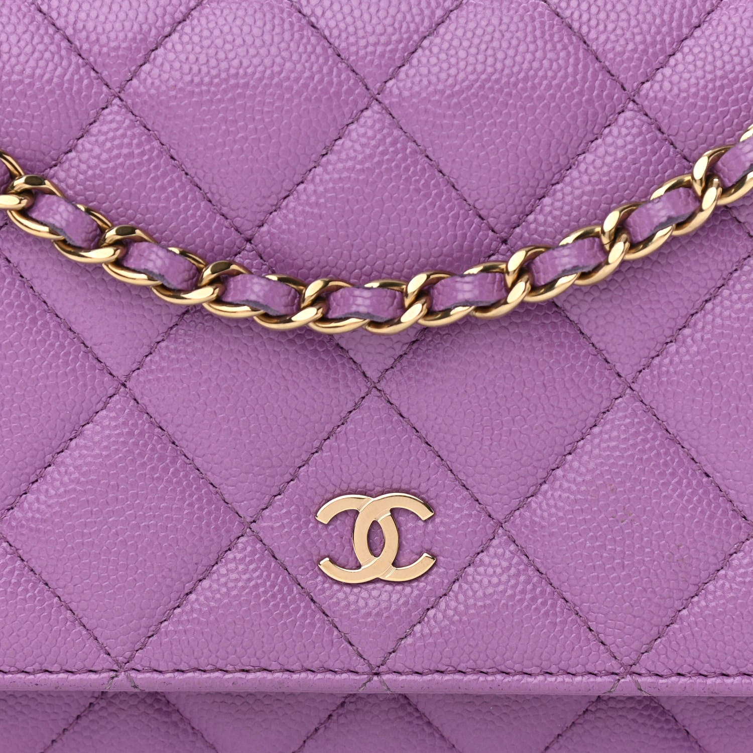 Chanel Caviar Quilted Wallet On Chain WOC Purple 9 of 14