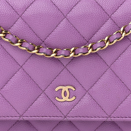 Chanel Caviar Quilted Wallet On Chain WOC Purple 9 of 14
