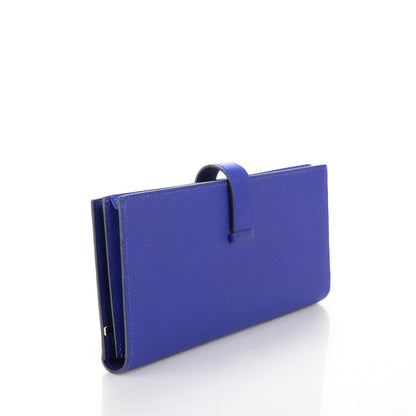 Hermes Epsom Bearn Gusset Wallet Bleu Electrique 3 of 7