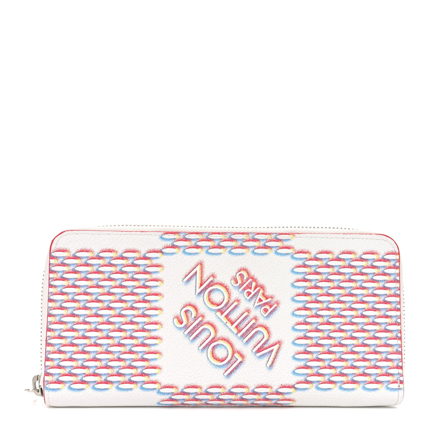 Damier Spray Zippy Organizer Wallet White