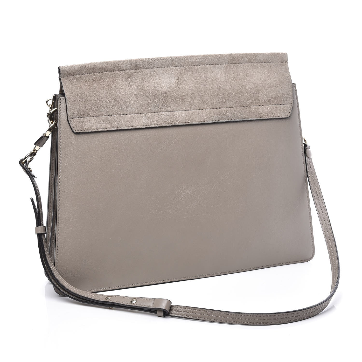 Chloe Calfskin Suede Medium Faye Shoulder Bag Motty Grey 2 of 8