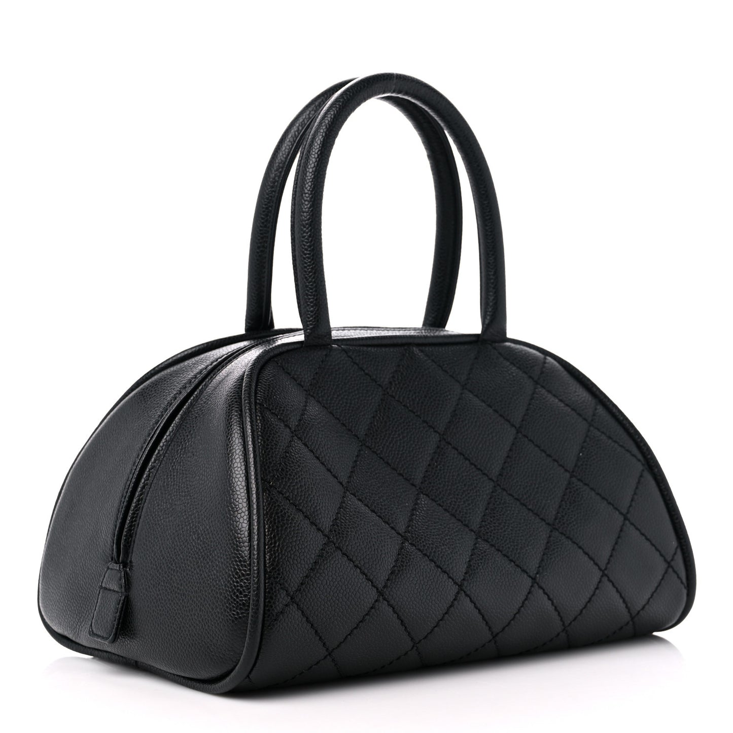 Caviar Quilted Small Bowler Black