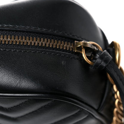 Gucci Calfskin Matelasse Small GG Marmont Chain Shoulder Bag Black 13 of 14