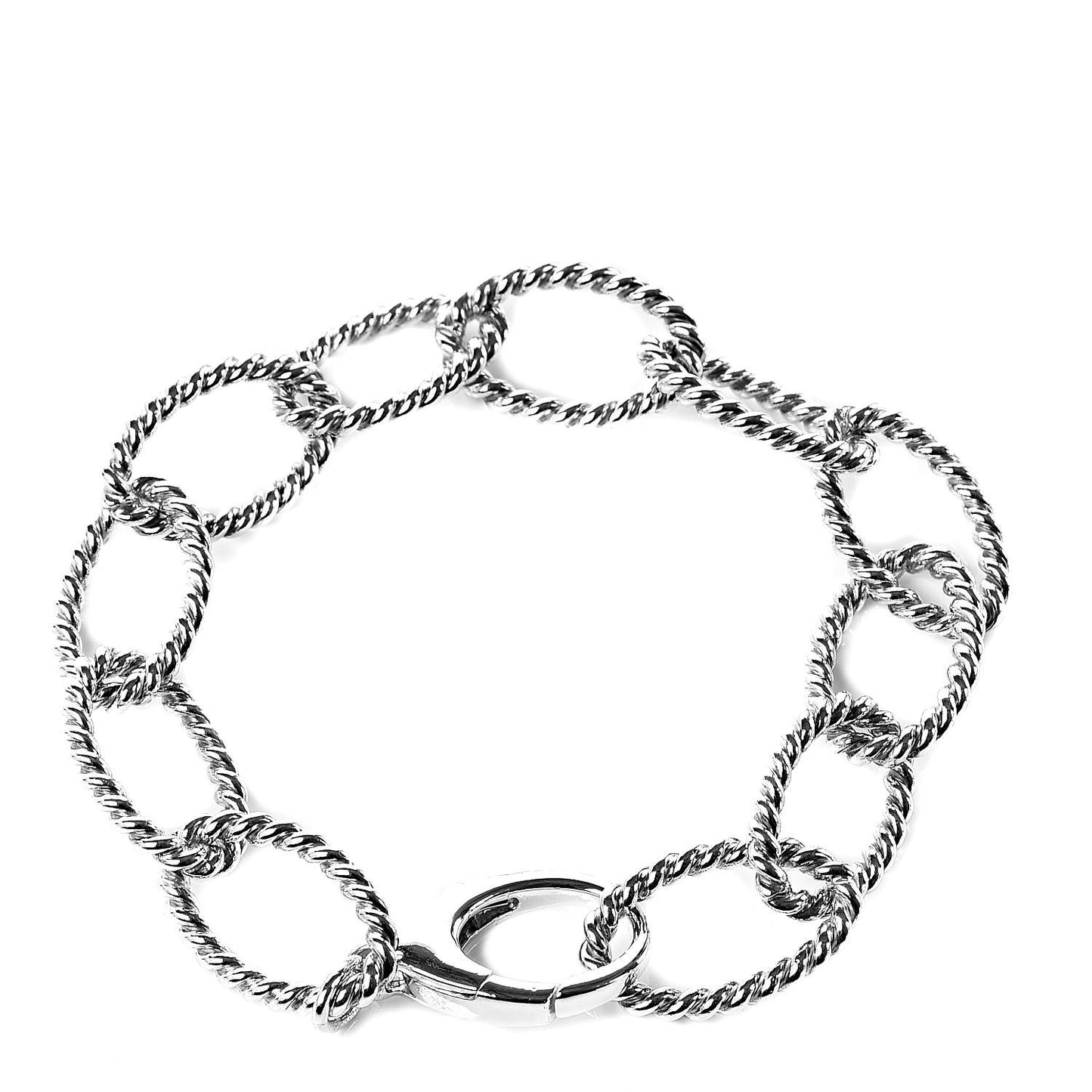 Sterling Silver Twist Link Bracelet