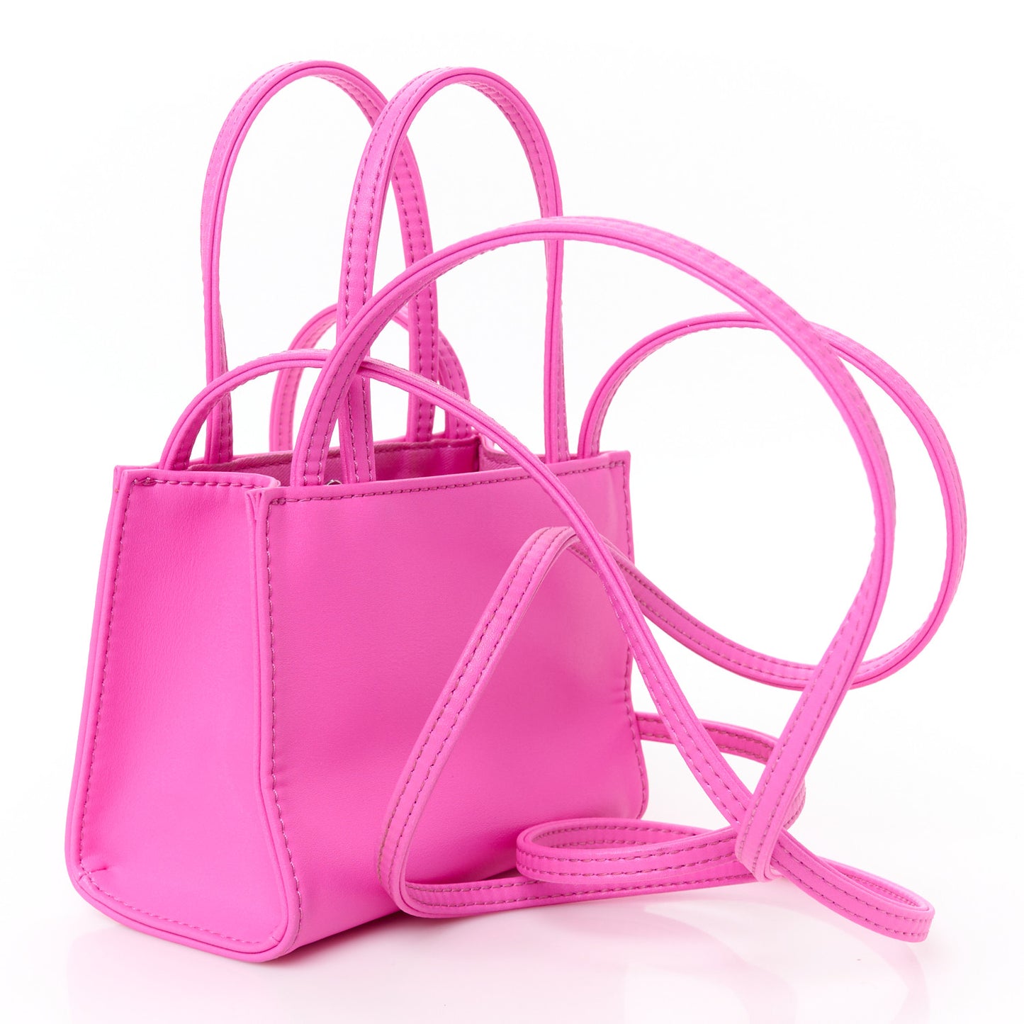 Vegan Leather Small Shopping Bag Azalea