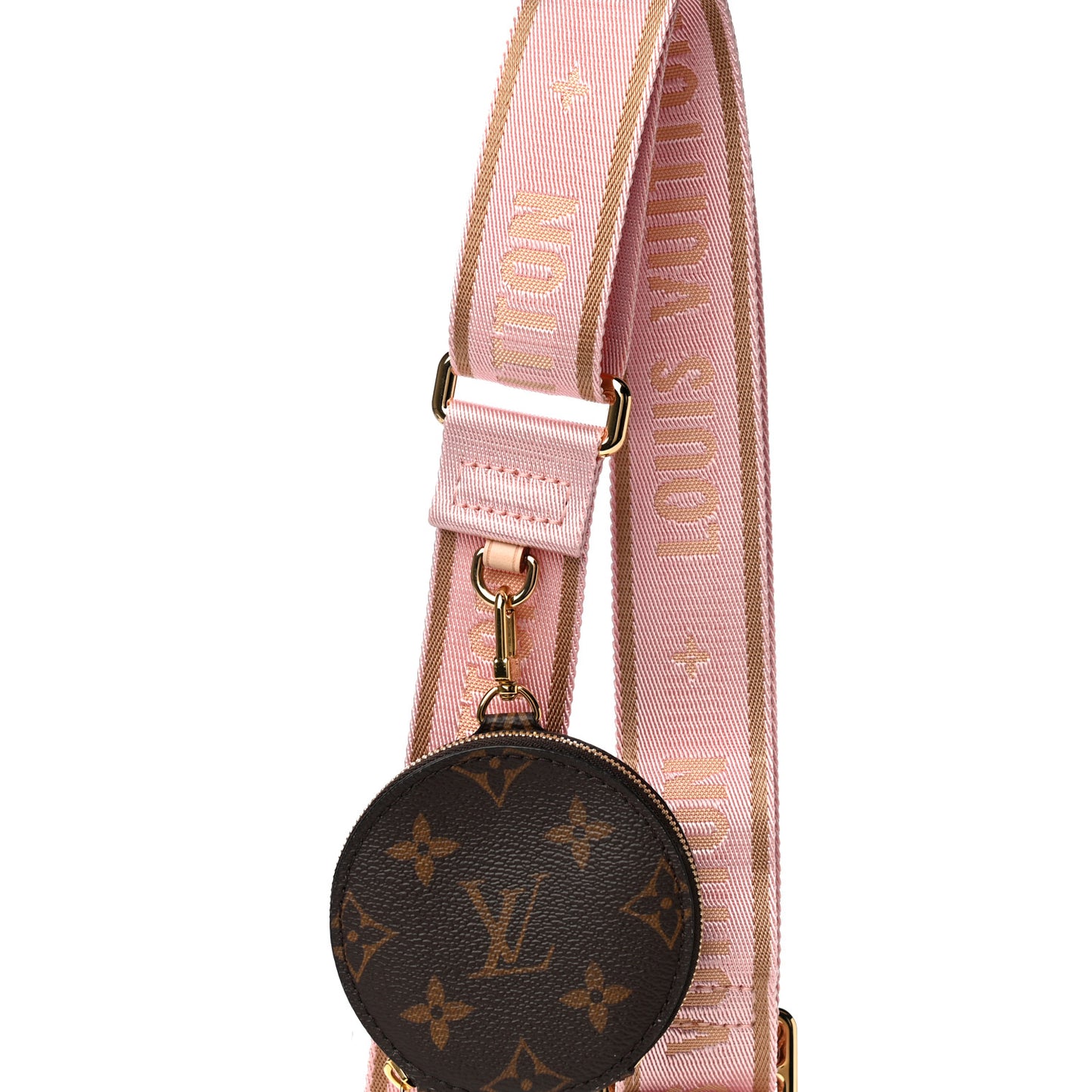 Monogram Multi Pochette Accessories Bandouliere Shoulder Strap Rose Clair
