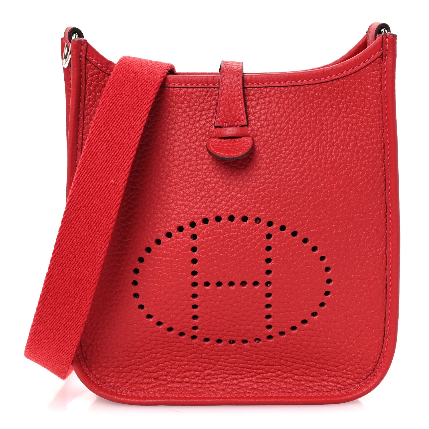 Hermes Taurillon Clemence Evelyne TPM Rouge Casaque 1 of 11