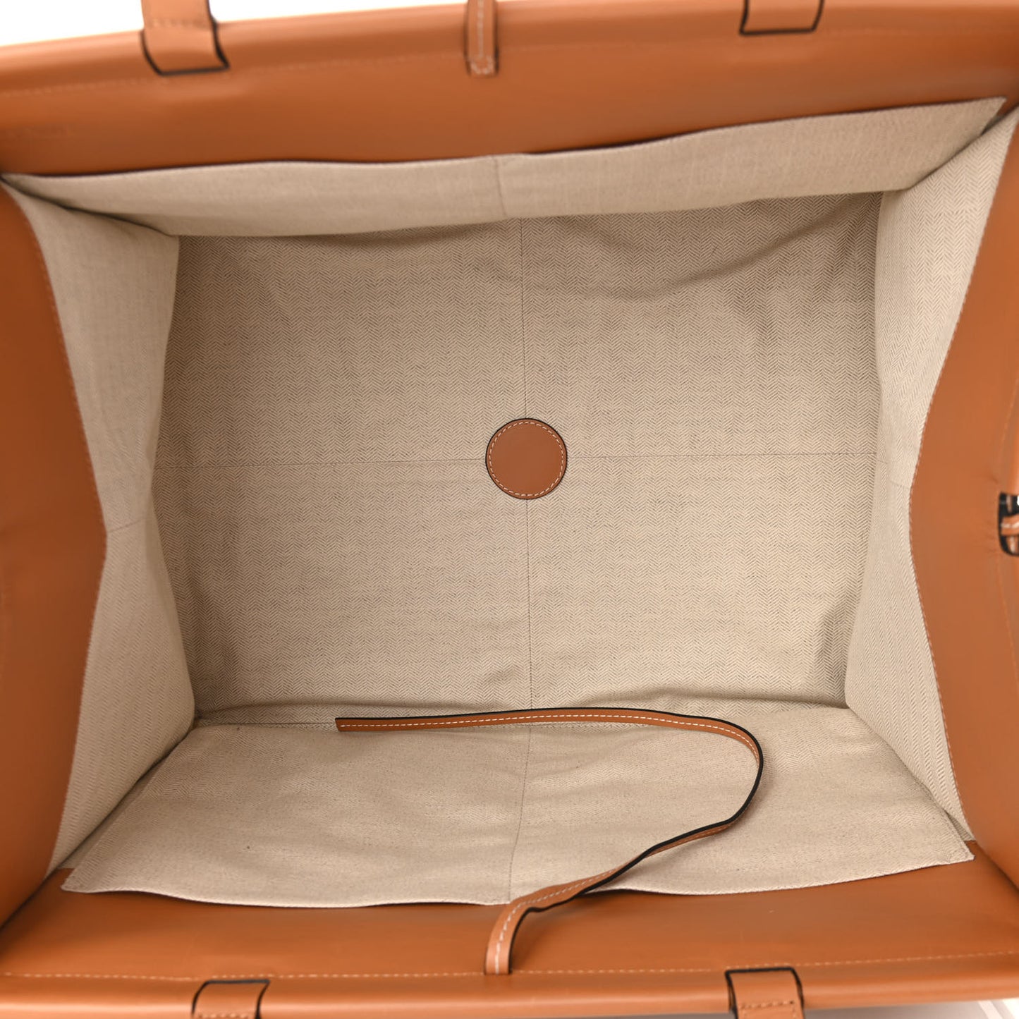 Grained Calfskin Cushion Tote Tan