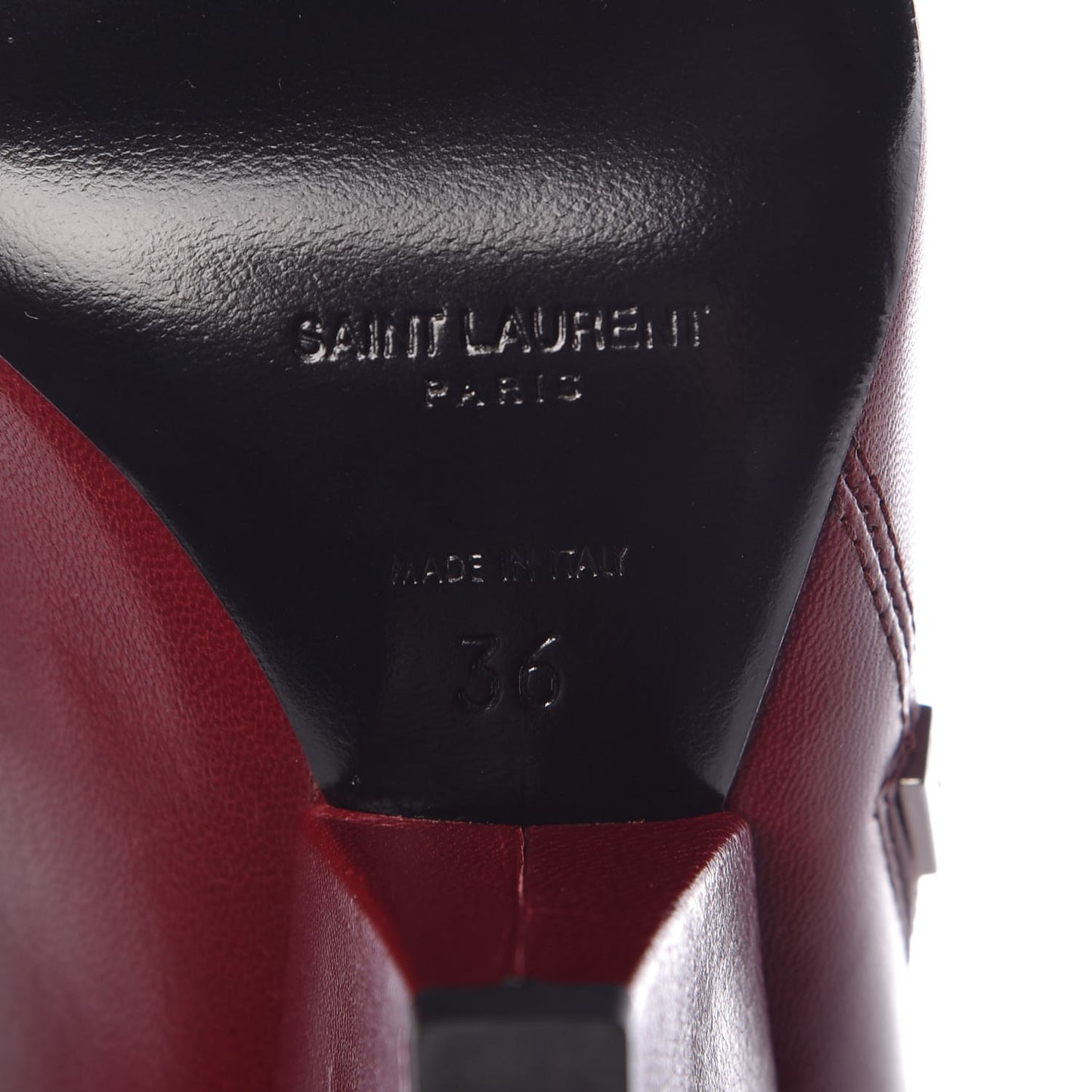 Calfskin Niki Zip Boots 36 French Burgundy