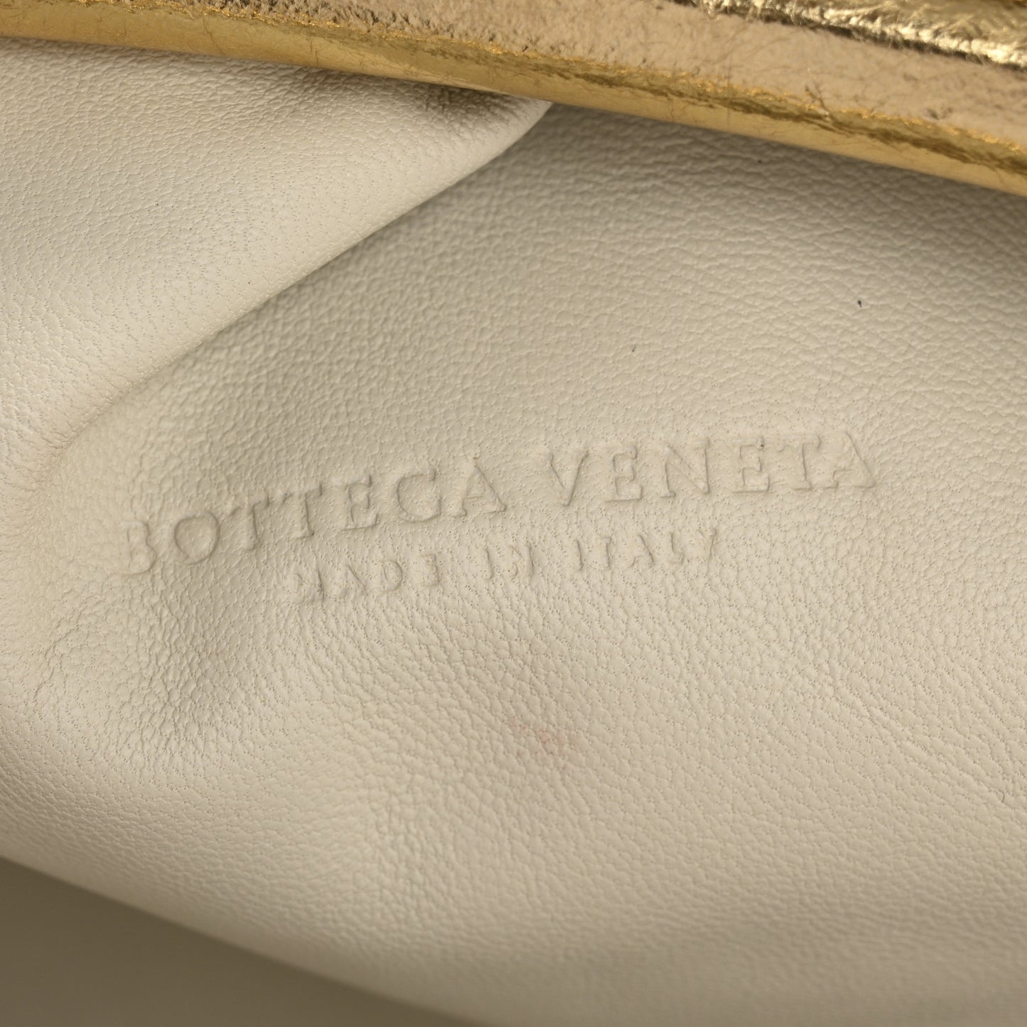 Metallic Crinkled Lambskin The Pouch Oversized Clutch Oro