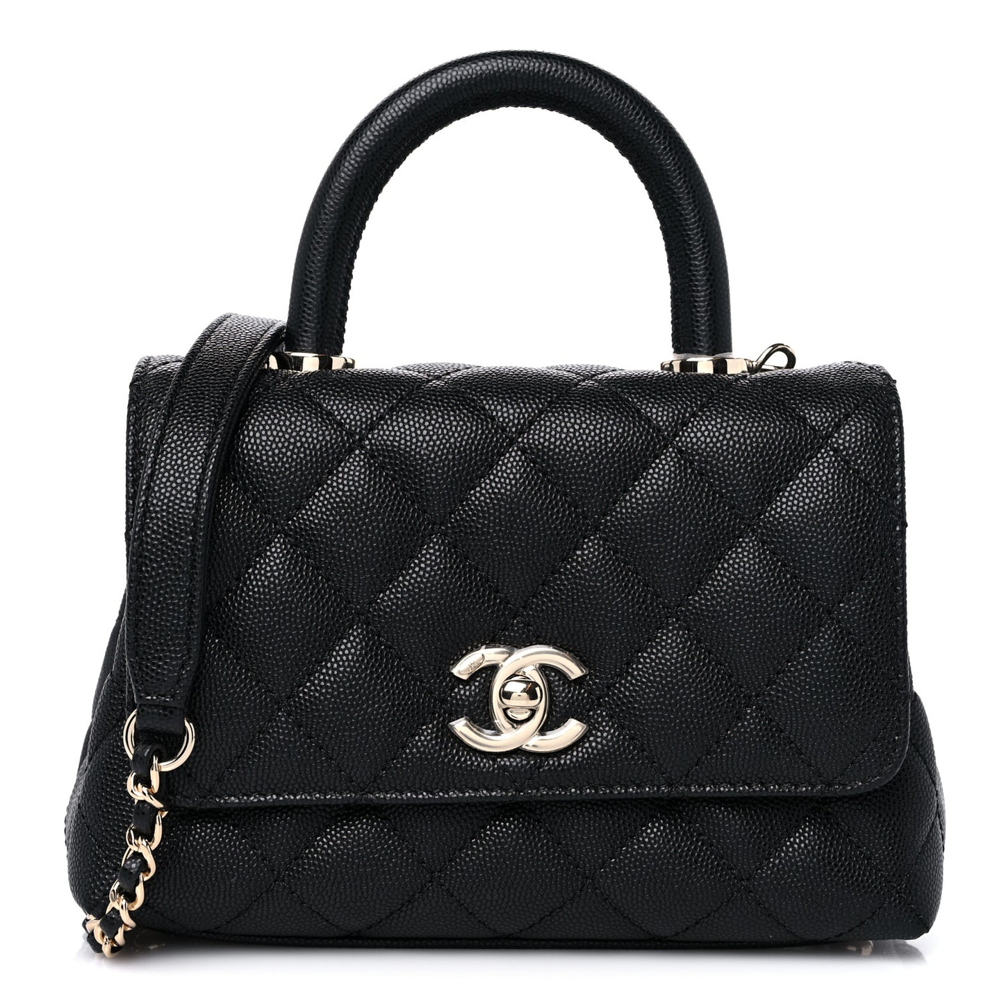 Caviar Quilted Extra Mini Coco Handle Flap Black