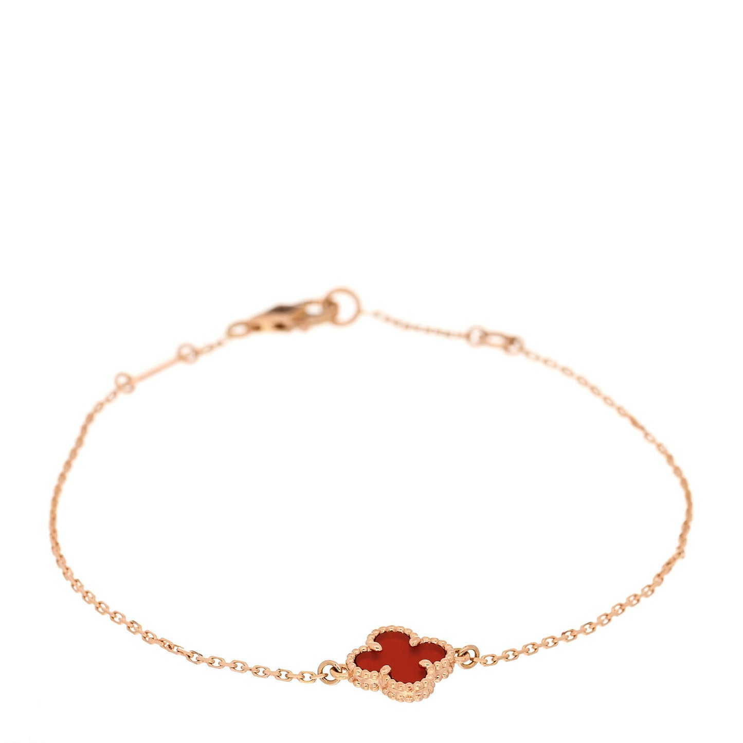 18K Rose Gold Carnelian Sweet Alhambra Bracelet