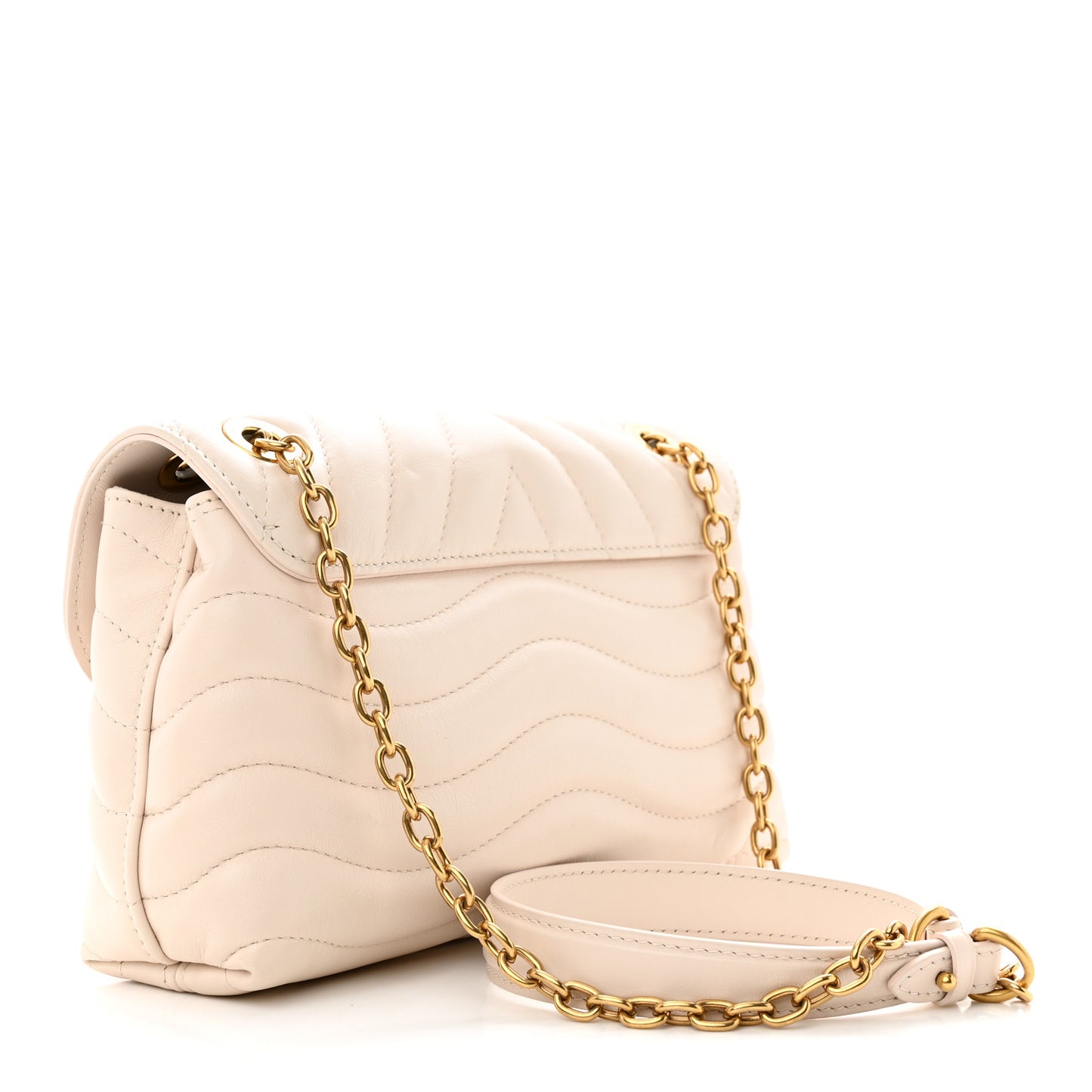 Calfskin LV New Wave Chain Bag Ivory