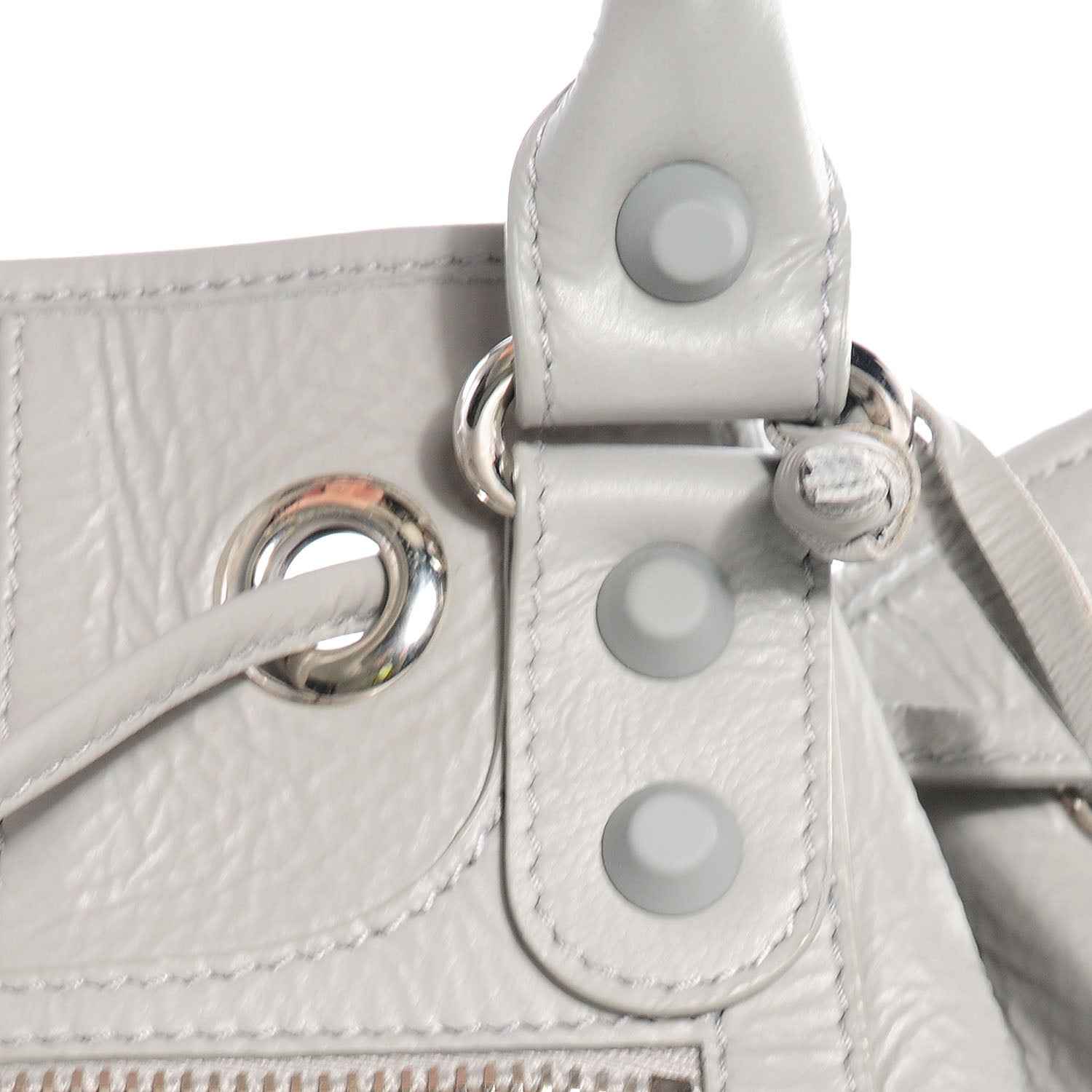 Balenciaga Matte Goatskin Rubber Covered Classic Hardware Mini Pompon Gris Glace 11 of 13