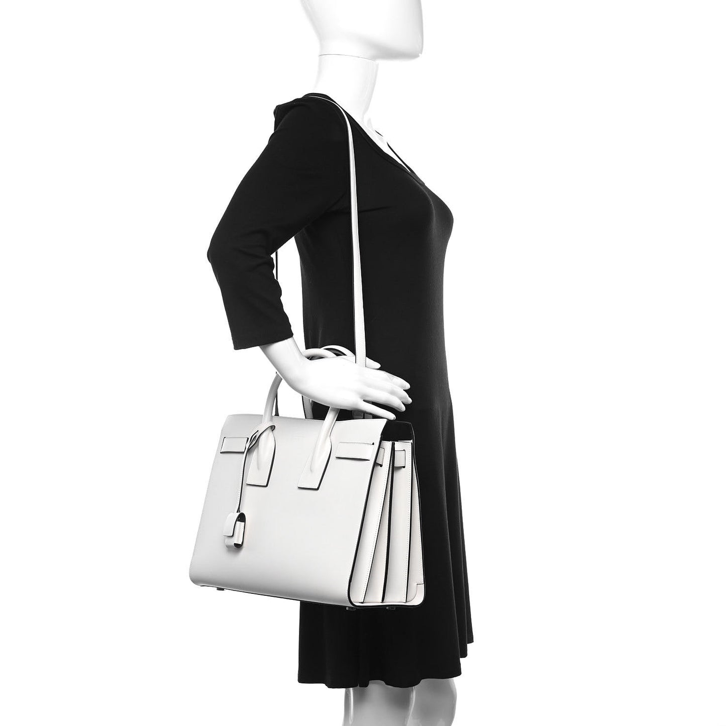 Calfskin Small Sac De Jour Dove White