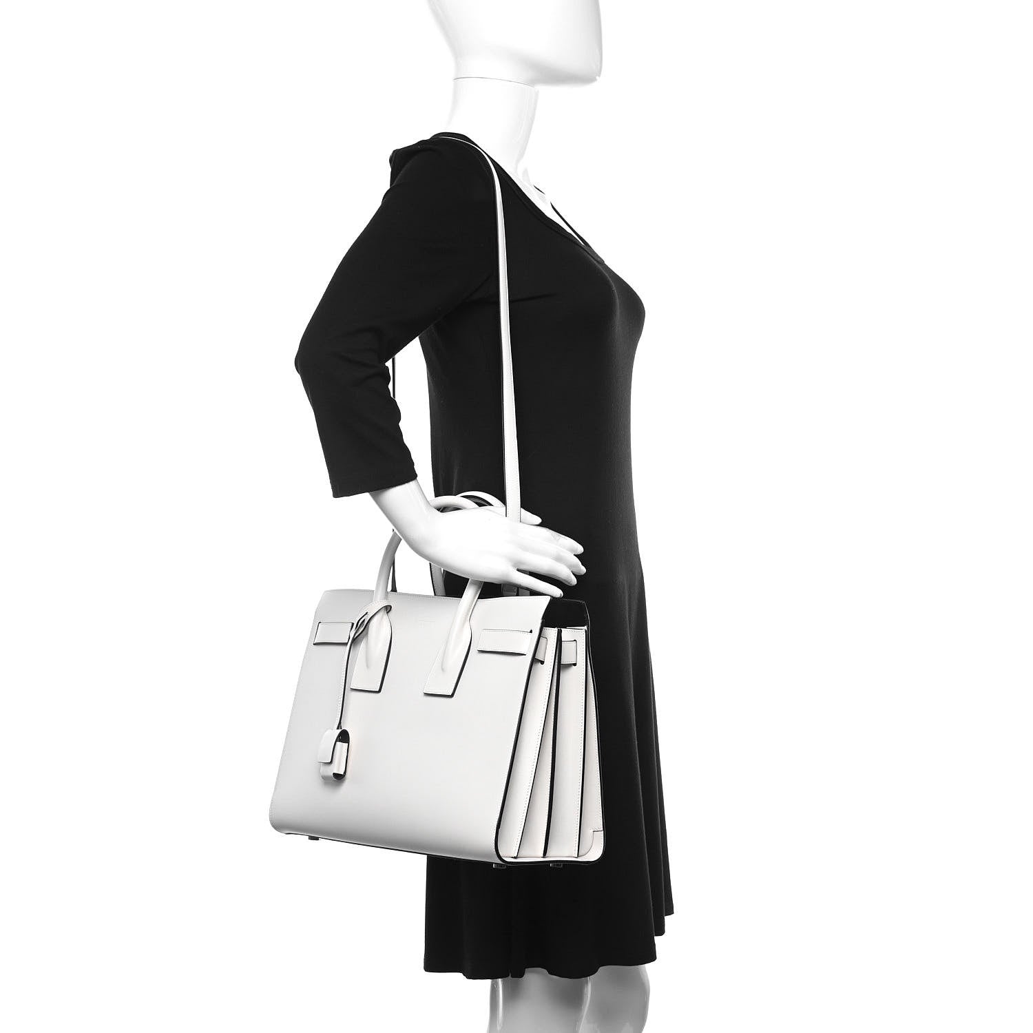 Saint Laurent Calfskin Small Sac De Jour Dove White 2 of 8
