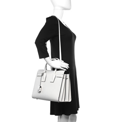 Saint Laurent Calfskin Small Sac De Jour Dove White 2 of 8