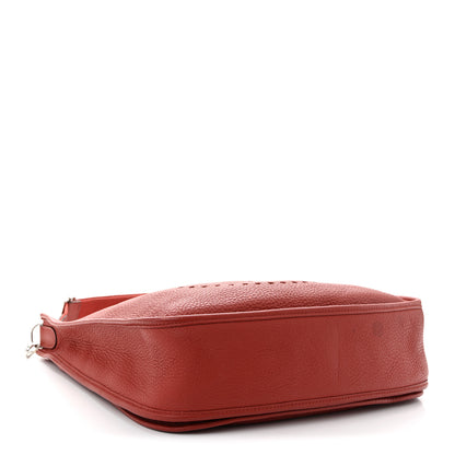 Hermes Taurillon Clemence EVELYNE III GM Rouge Venetian 4 of 12